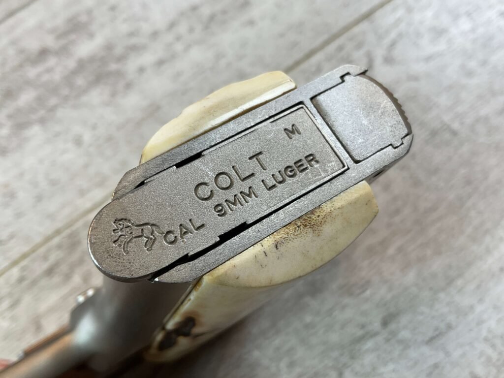 COLT 1911 GOVT MODEL MKIV SERIES 70 9MM SEMI AUTO PISTOL, STAINLESS FINISH, JAMES EARL JONES COLLECTION #5-10844