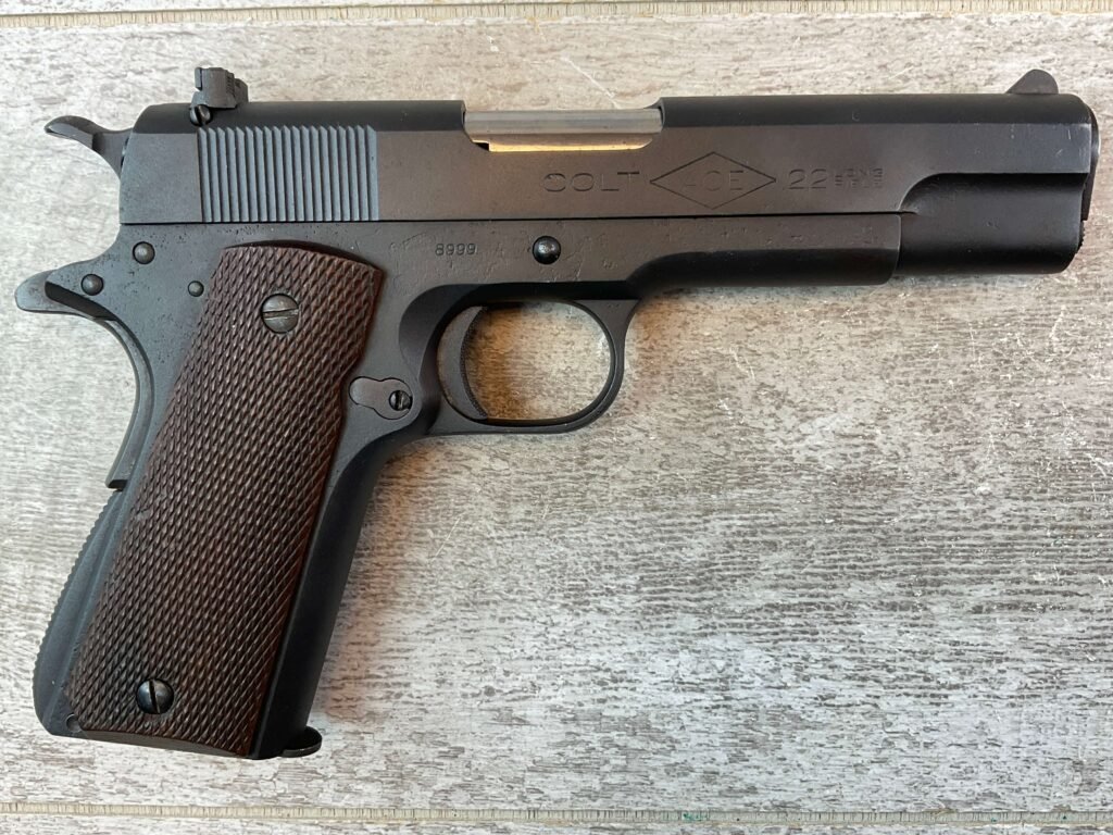 COLT ACE .22LR SEMI AUTO PISTOL, PRE WWII & REBLUED, JAMES EARL JONES COLLECTION #5-10845