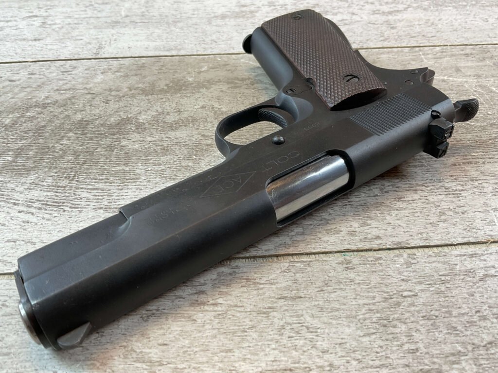 COLT ACE .22LR SEMI AUTO PISTOL, PRE WWII & REBLUED, JAMES EARL JONES COLLECTION #5-10845