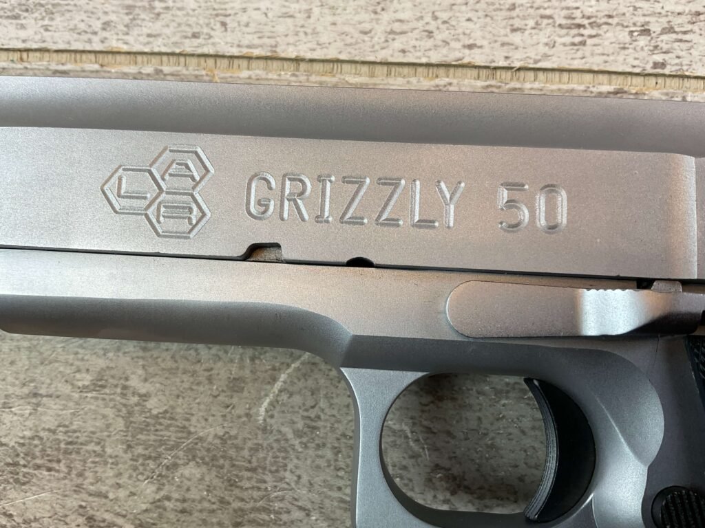 L.A.R. MANUFACTURING GRIZZLY .50 ACTION EXPRESS MARK V SEMI AUTO PISTOL, JAMES EARL JONES COLLECTION, RARE #5-10851