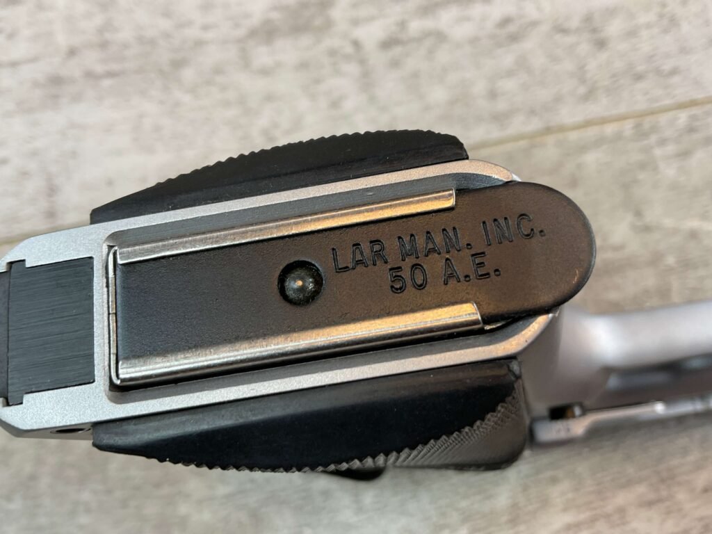 L.A.R. MANUFACTURING GRIZZLY .50 ACTION EXPRESS MARK V SEMI AUTO PISTOL, JAMES EARL JONES COLLECTION, RARE #5-10851