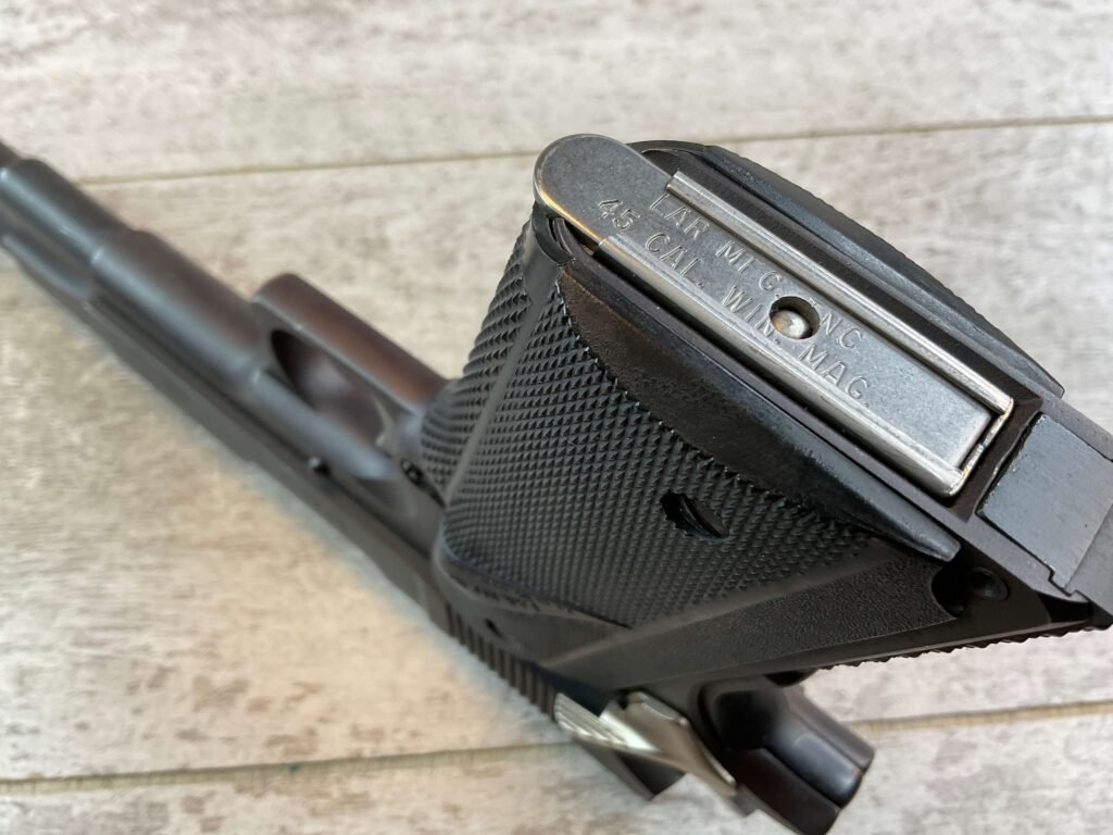 L.A.R. MANUFACTURING GRIZZLY MARK I .45 WIN MAG SEMI AUTO PISTOL, JAMES EARL JONES COLLECTION, RARE #5-10855