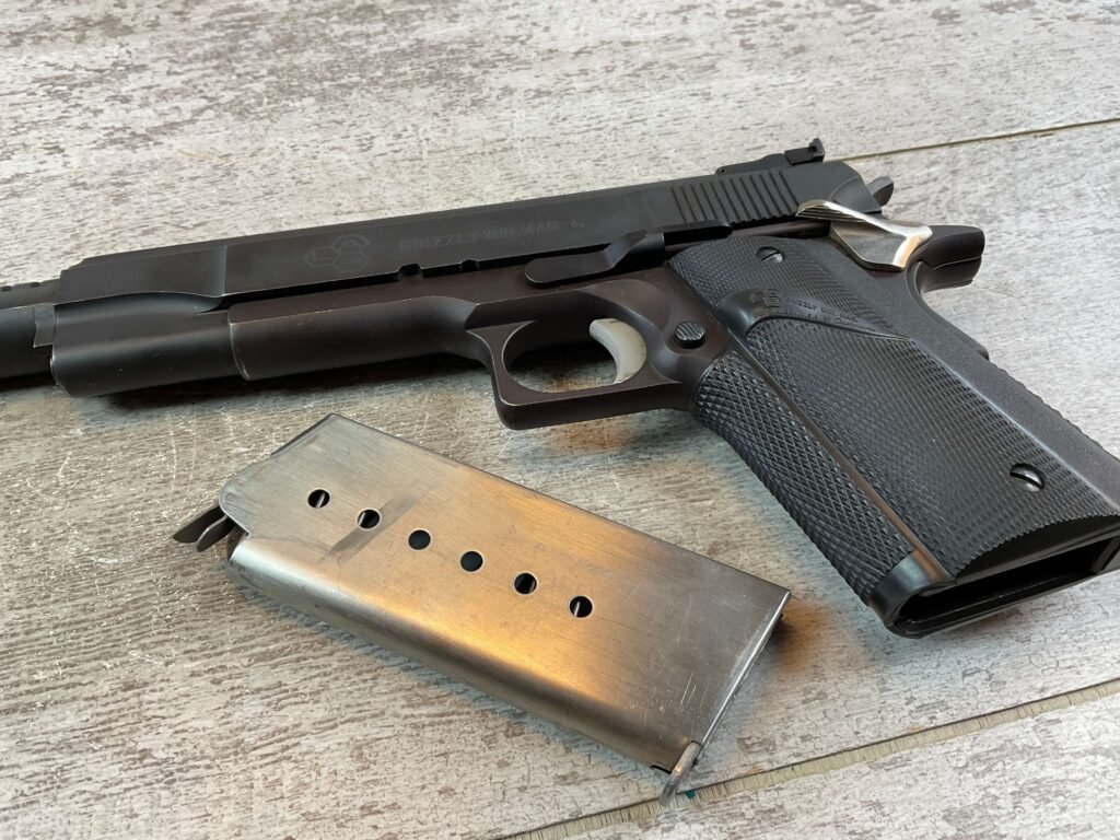 L.A.R. MANUFACTURING GRIZZLY MARK I .45 WIN MAG SEMI AUTO PISTOL, JAMES EARL JONES COLLECTION, RARE #5-10855