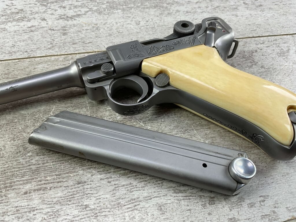 DWM LUGER P08 9MM SEMI AUTO PISTOL, CUSTOM ENGRAVED, JAMES EARL JONES COLLECTION #5-10863