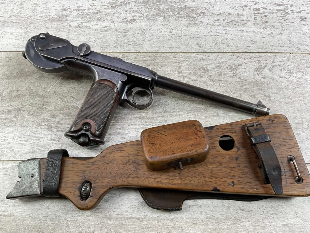 LOEWE C93 BORCHARDT SEMI AUTO PISTOL W/ SHOULDER STOCK / HOLSTER, MATCHING, JAMES EARL JONES "FAVORITES" COLLECTION, VERY RARE #5-10870