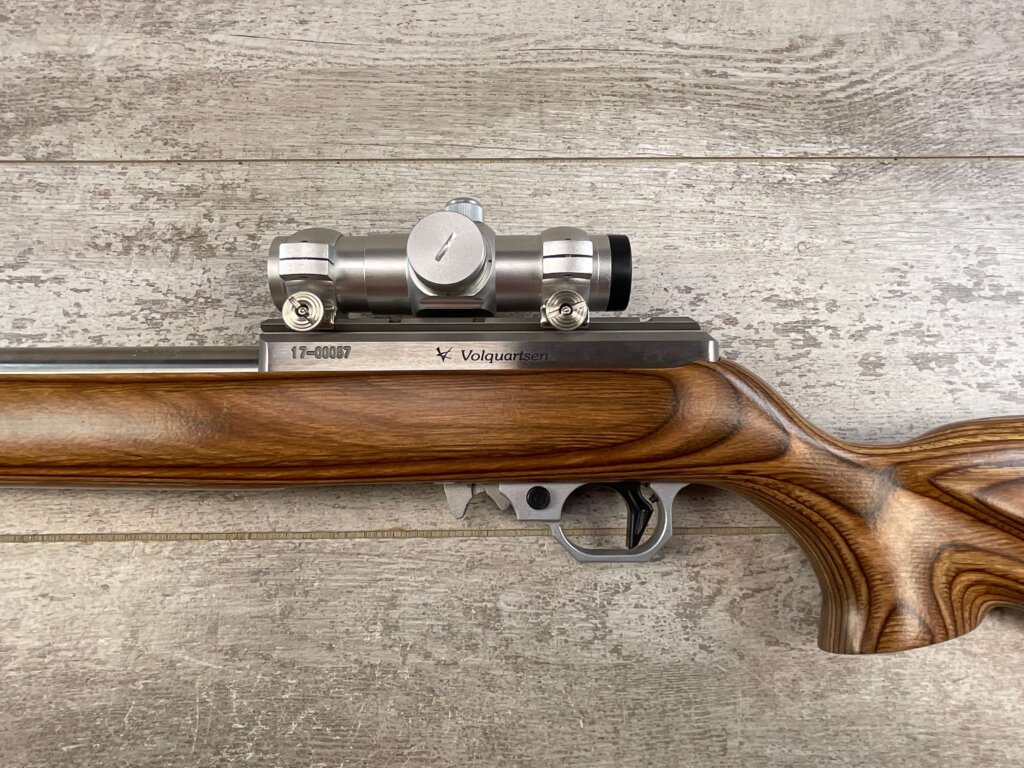 VOLQUARTSEN CUSTOM CLASSIC 17 HMR 10/22 SEMI AUTO STAINLESS STEEL RIFLE, JAMES EARL JONES COLLECTION #5-11020