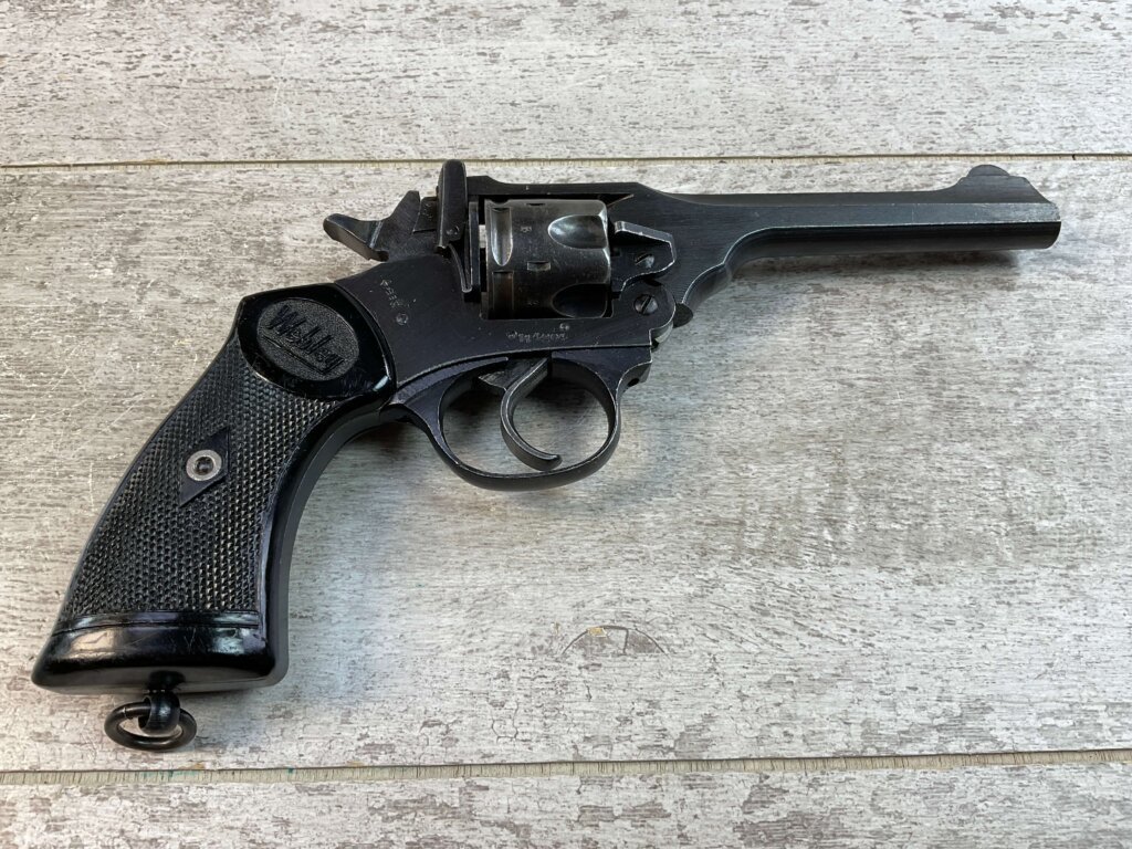 WEBLEY & SCOTT LTD MARK IV .38 S&W WAR FINISH REVOLVER, JAMES EARL JONES "FAVORITES" COLLECTION #5-10882