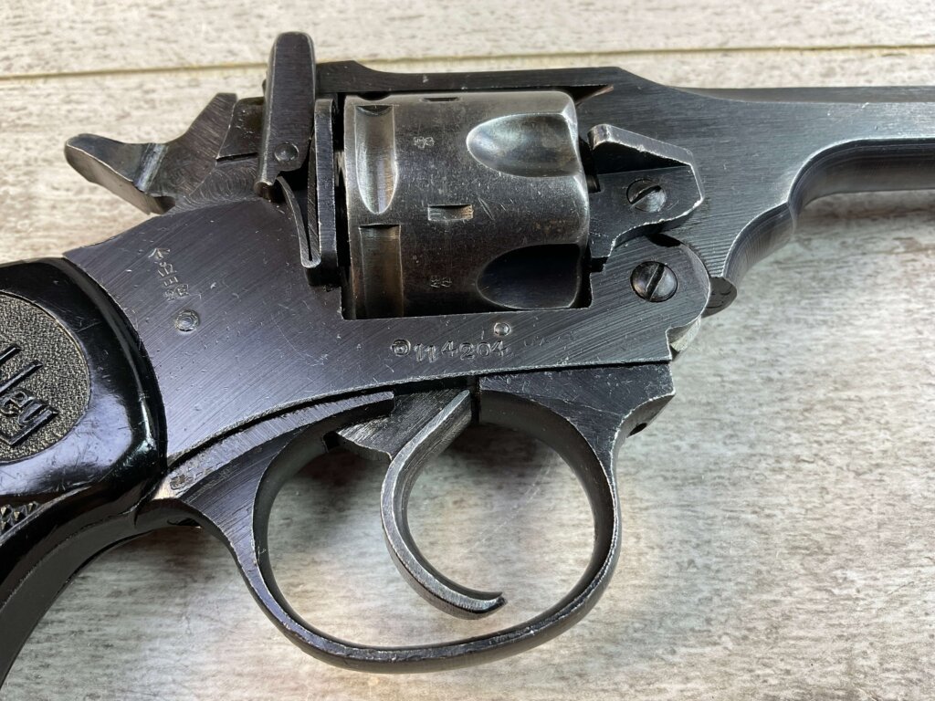 WEBLEY & SCOTT LTD MARK IV .38 S&W WAR FINISH REVOLVER, JAMES EARL JONES "FAVORITES" COLLECTION #5-10882