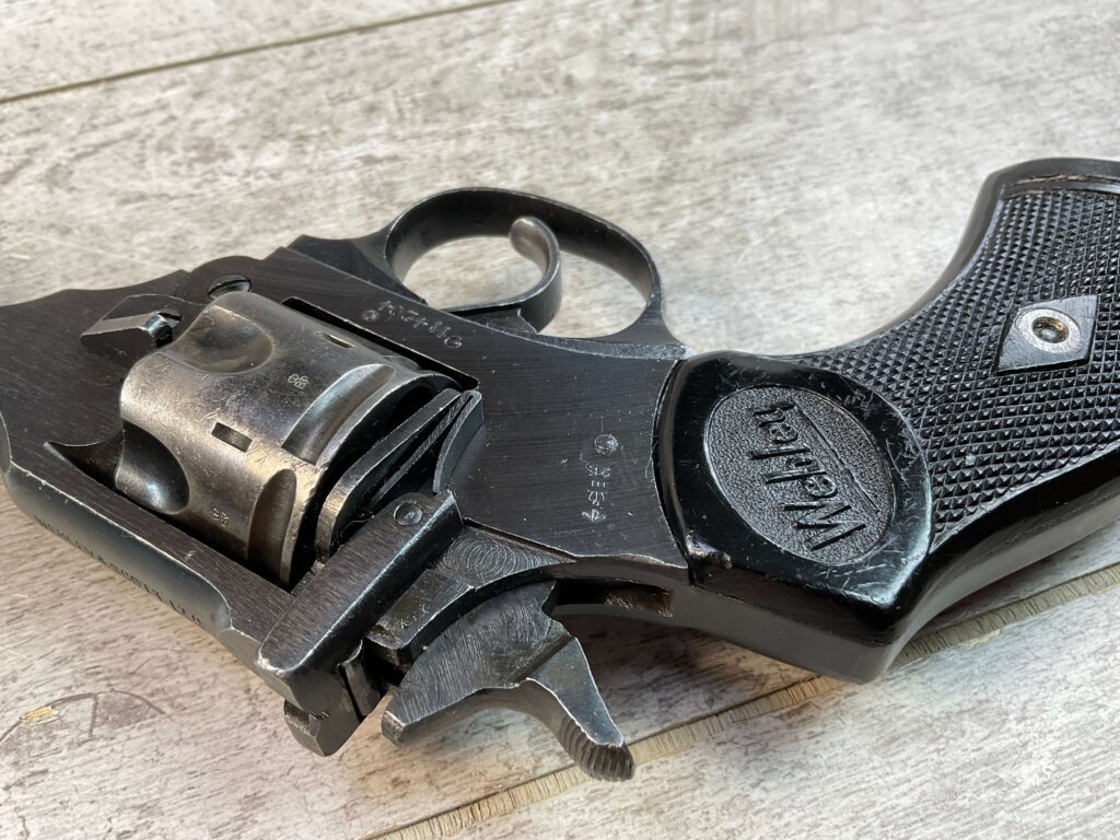 WEBLEY & SCOTT LTD MARK IV .38 S&W WAR FINISH REVOLVER, JAMES EARL JONES "FAVORITES" COLLECTION #5-10882