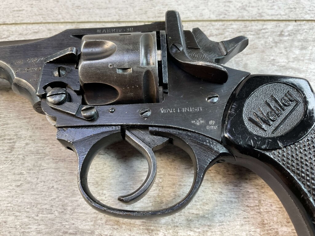 WEBLEY & SCOTT LTD MARK IV .38 S&W WAR FINISH REVOLVER, JAMES EARL JONES "FAVORITES" COLLECTION #5-10882