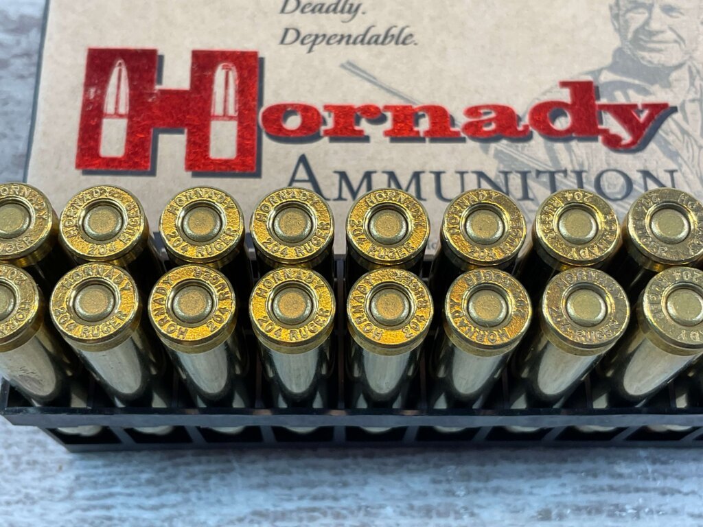 HORNADY VARMINT EXPRESS, 204 RUGER, 40 GR. V-MAX AMMO, FULL BOX (QTY 20) #5-11118