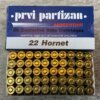PRVI PARTIZAN 22 HORNET, SP 45 GR. AMMO, FULL BOX (QTY 50) #5-11122