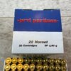 PRVI PARTIZAN 22 HORNET, SP 45 GR. AMMO, FULL BOX (QTY 50) #5-11122