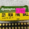 REMINGTON 221 REM FIREBALL, 50 GR. PTO SOFT POINT, KLEANBORE PRIMING AMMO, FULL BOX (QTY 20) #5-11125