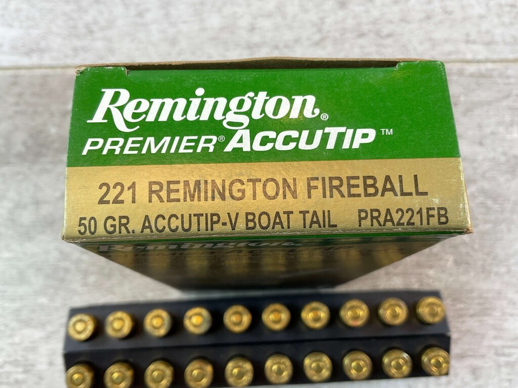 REMINGTON PREMIER ACCUTIP 221 REM FIREBALL, 50 GR. V-MAX BOAT TAIL AMMO, FULL BOX (QTY 20) #5-11128
