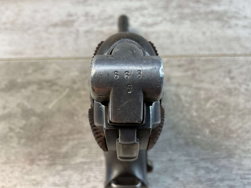 DWM LUGER P08 9MM SEMI AUTO PISTOL, RARE NAZI DEATH HEAD, JAMES EARL JONES COLLECTION #5-10897