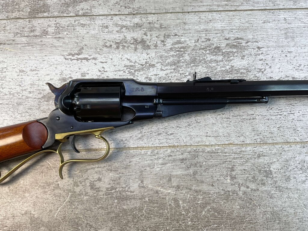 UBERTI 1858 REMINGTON REVOLVING CARBINE BLACK POWDER .44CAL RIFLE, JAMES EARL JONES "FAVORITES" COLLECTION #5-11044