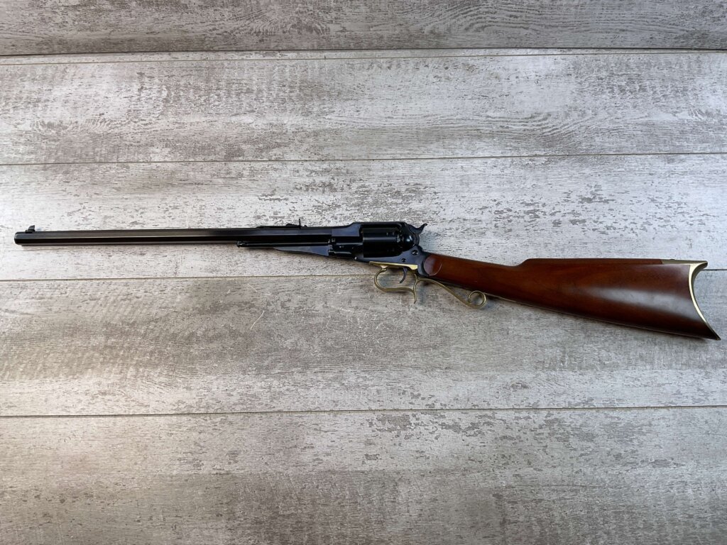 UBERTI 1858 REMINGTON REVOLVING CARBINE BLACK POWDER .44CAL RIFLE, JAMES EARL JONES "FAVORITES" COLLECTION #5-11044