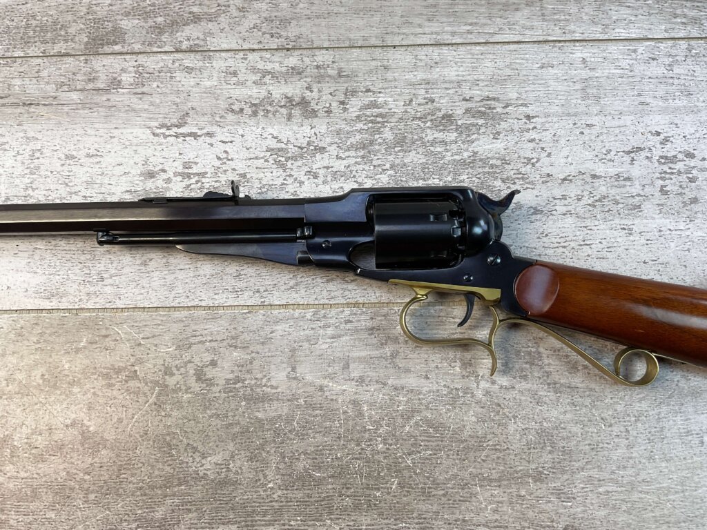 UBERTI 1858 REMINGTON REVOLVING CARBINE BLACK POWDER .44CAL RIFLE, JAMES EARL JONES "FAVORITES" COLLECTION #5-11044