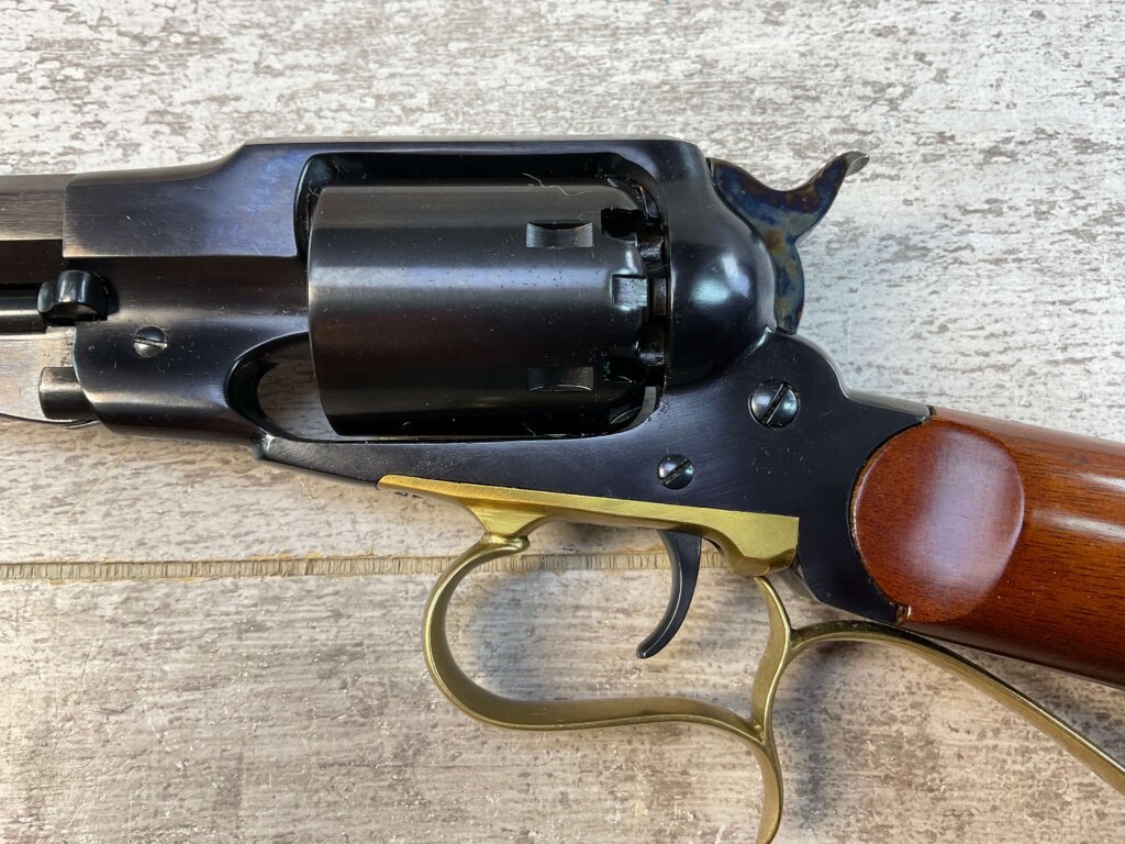 UBERTI 1858 REMINGTON REVOLVING CARBINE BLACK POWDER .44CAL RIFLE, JAMES EARL JONES "FAVORITES" COLLECTION #5-11044