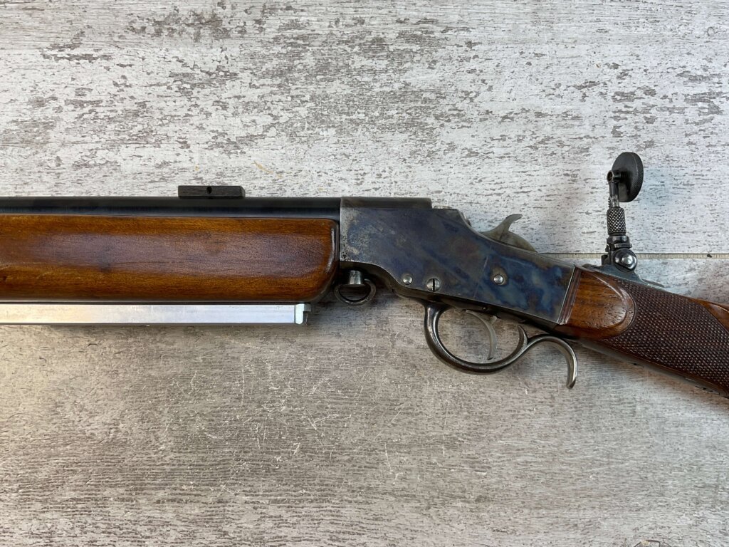 CUSTOM ERIC JOHNSON STEVENS FAVORITE BALLARD .22LR TARGET RIFLE, JAMES EARL JONES "FAVORITES" COLLECTION #5-11052