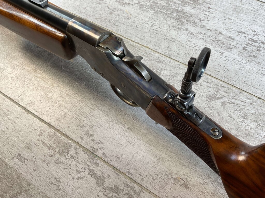 CUSTOM ERIC JOHNSON STEVENS FAVORITE BALLARD .22LR TARGET RIFLE, JAMES EARL JONES "FAVORITES" COLLECTION #5-11052