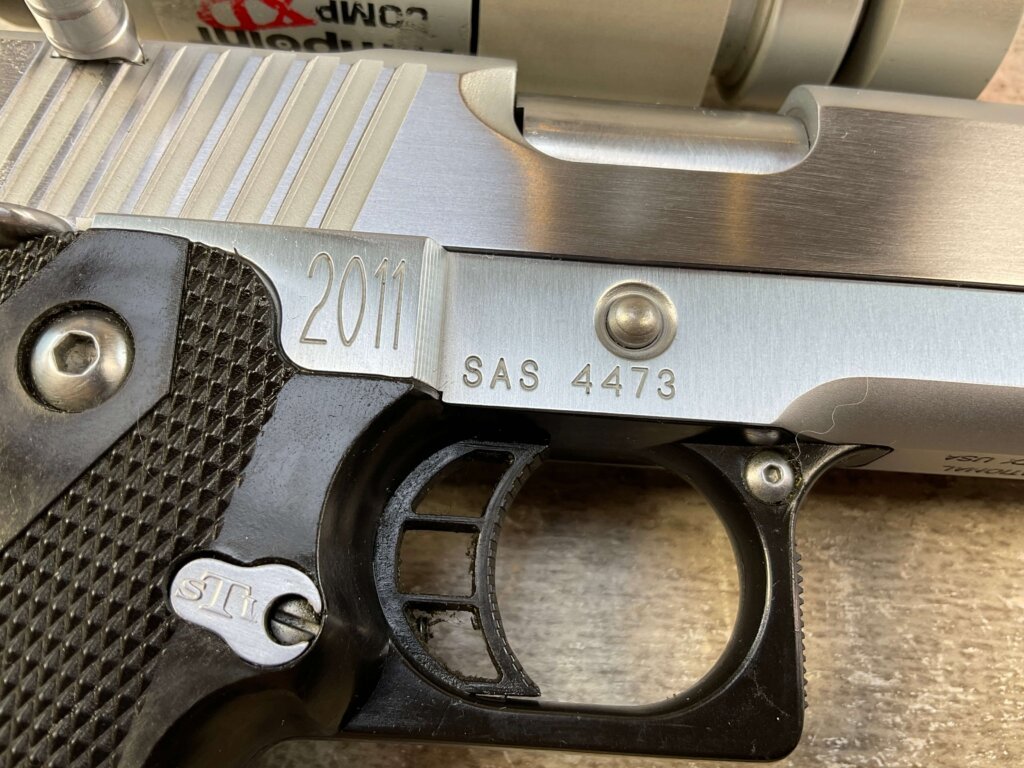 STI CUSTOM BUL M-5 2011 .38 SUPER COMPETITION SEMI AUTO PISTOL, JAMES EARL JONES COLLECTION #5-10905