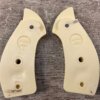 AJAX CUSTOM GRIPS 22 S&W "J" FRAME, ROUND BUTT, IVORY POLYMER COLORED GRIPS #5-11607
