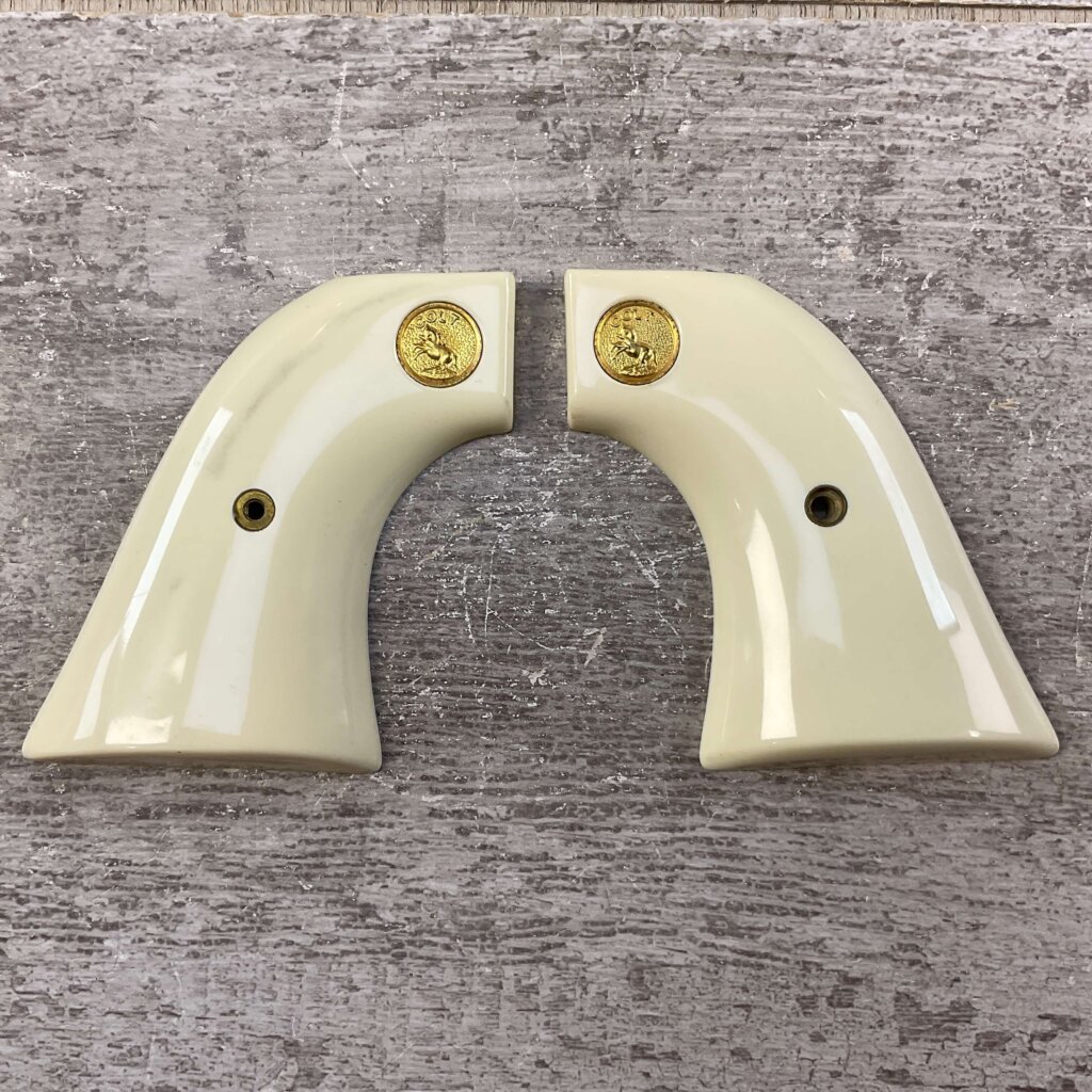 AJAX CUSTOM GRIPS COLT S A ARMY, IVORY POLYMER COLORED GRIPS #5-11610