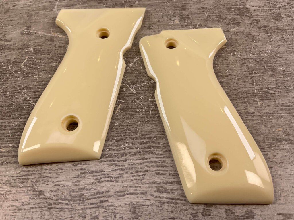 AJAX CUSTOM GRIPS BERETTA M92FS/96 & CENTURION IVORY POLYMER COLORED GRIPS #5-11615
