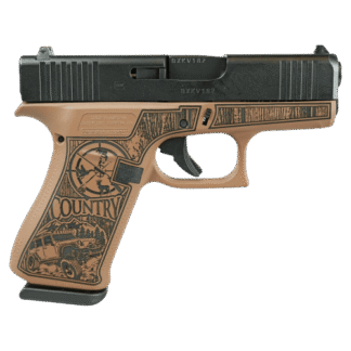 GLOCK G43X 9MM CUSTOM ENGRAVED "COUNTRY BOURBON" CERAKOTE PISTOL #6-01001-PF