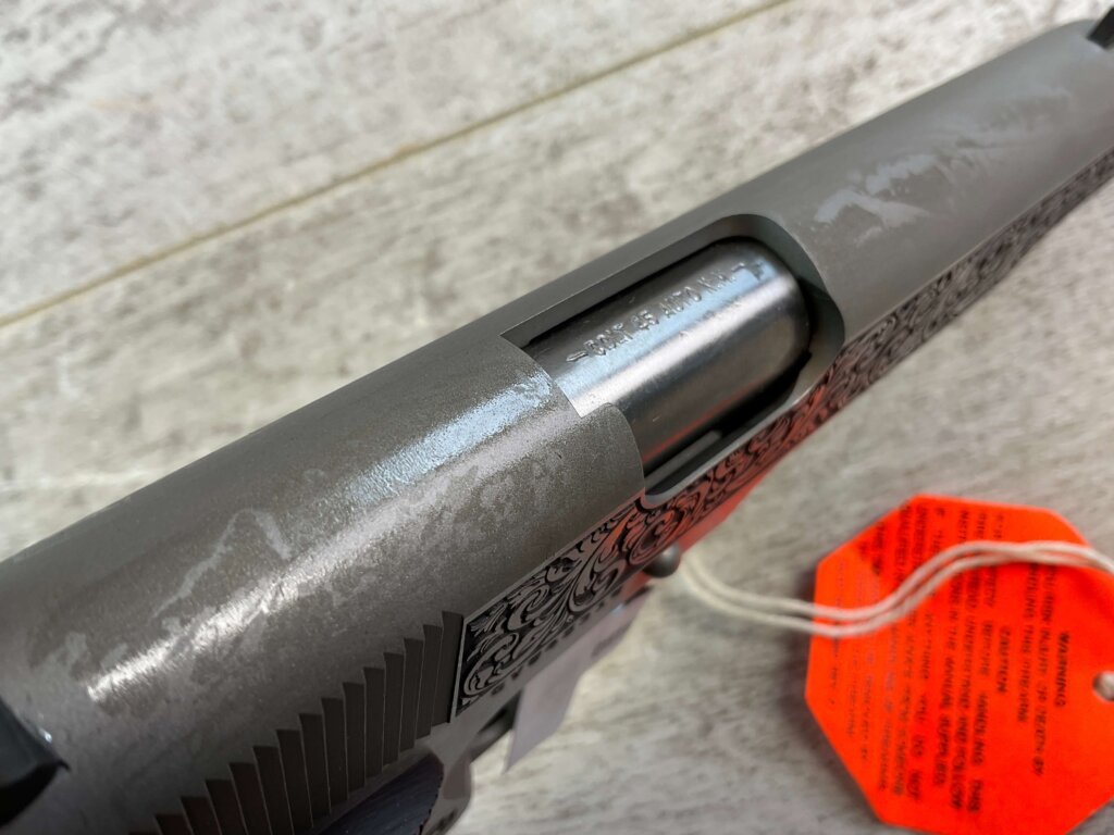 COLT 1911 GOVT .45 ACP FILIGREE FRAME & BARREL STAINLESS SEMI AUTO PISTOL, NEW #6-01601-PF