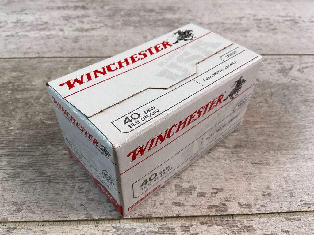 WINCHESTER 40 S&W 165 GR. FMJ TARGET AMMO, 100 ROUND VALUE PACK, UNOPENED #5-10541-RB