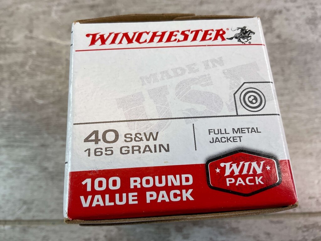 WINCHESTER 40 S&W 165 GR. FMJ TARGET AMMO, 100 ROUND VALUE PACK, UNOPENED #5-10541-RB