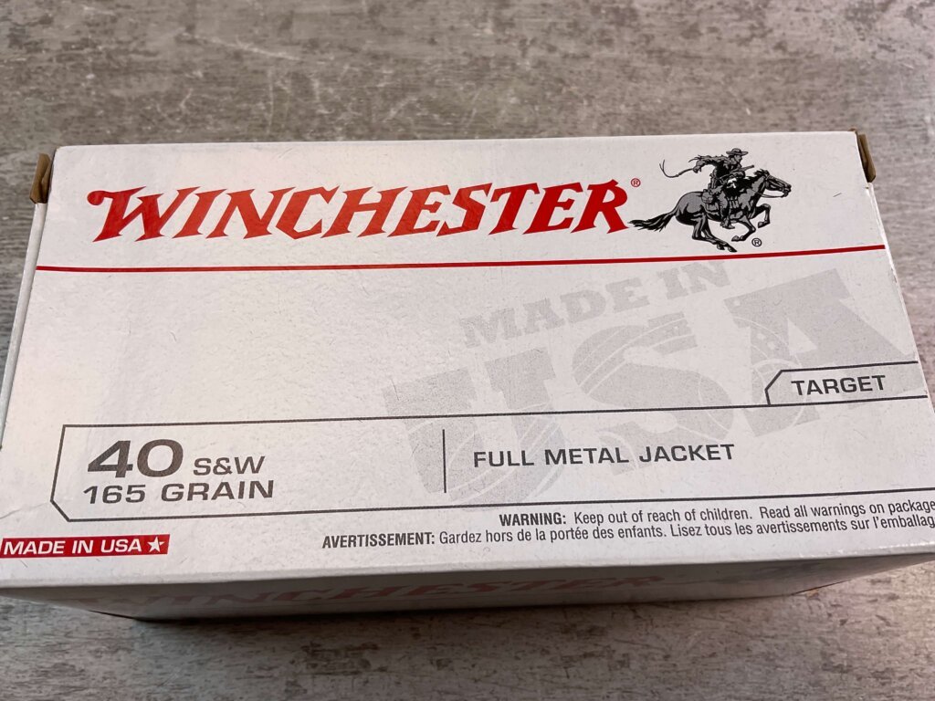 WINCHESTER 40 S&W 165 GR. FMJ TARGET AMMO, 100 ROUND VALUE PACK, UNOPENED #5-10541-RB