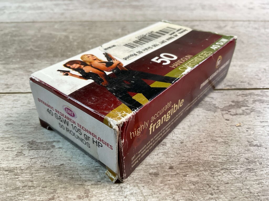 DYNAMIC RESEARCH TECHNOLOGIES (DRT) 40 S&W 105 GR. HP AMMO, FULL BOX (QTY 50) #5-10543-RB