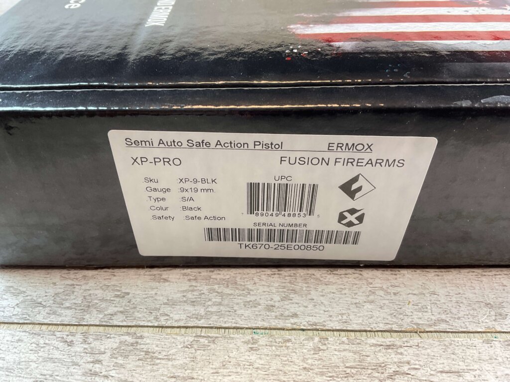 FUSION XP PRO BLACK 9MM SEMI AUTO PISTOL, NEW IN BOX #6-01611-PF