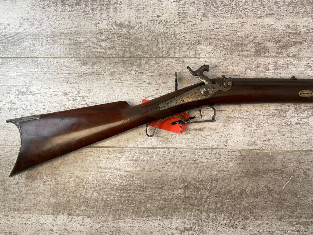 N. LEWIS HALF STOCK 42 CAL. PERCUSSION TARGET RIFLE, JAMES EARL JONES "FAVORITES" COLLECTION, CIVIL WAR ERA #5-11056