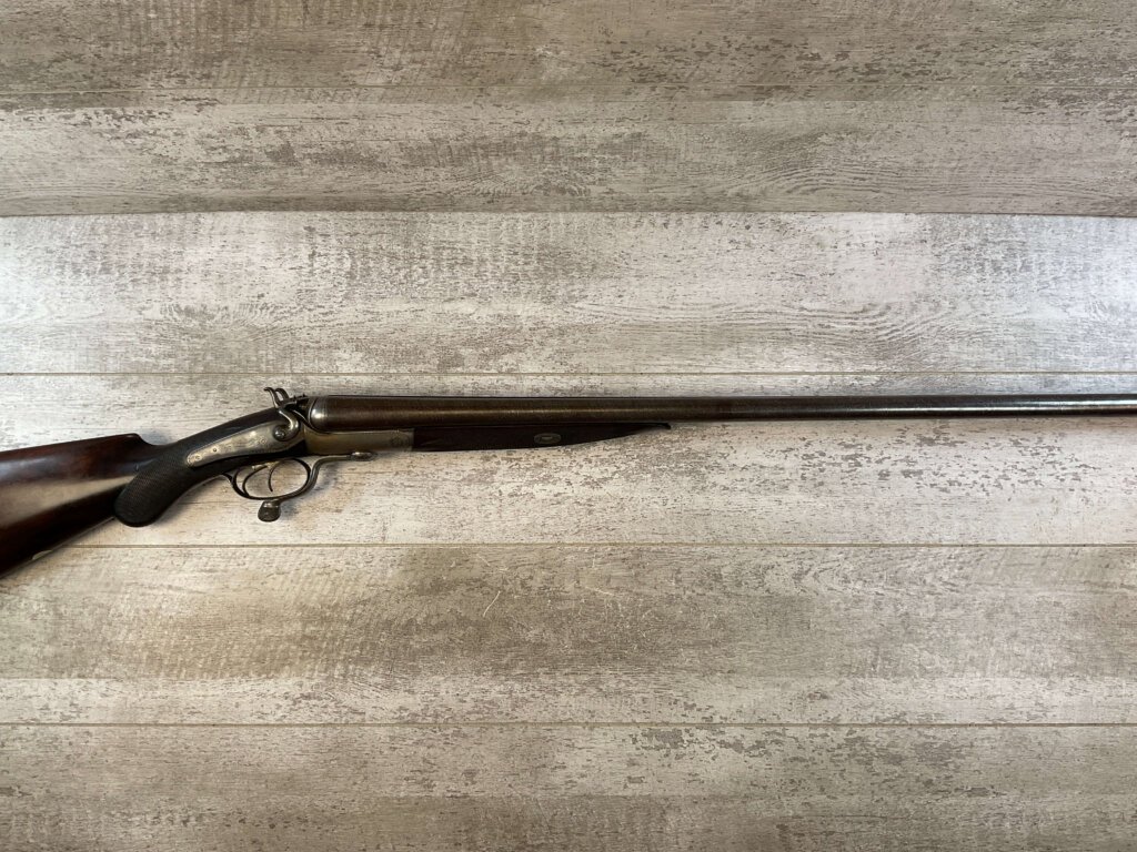 CHARLES BOSWELL 8GA. BLACK POWDER SXS DOUBLE BARREL DAMASCUS SHOTGUN, JAMES EARL JONES "FAVORITES" COLLECTION #5-11066