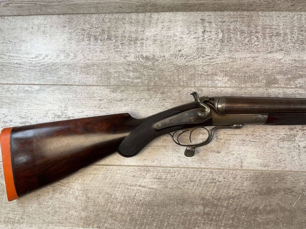 CHARLES BOSWELL 8GA. BLACK POWDER SXS DOUBLE BARREL DAMASCUS SHOTGUN, JAMES EARL JONES "FAVORITES" COLLECTION #5-11066