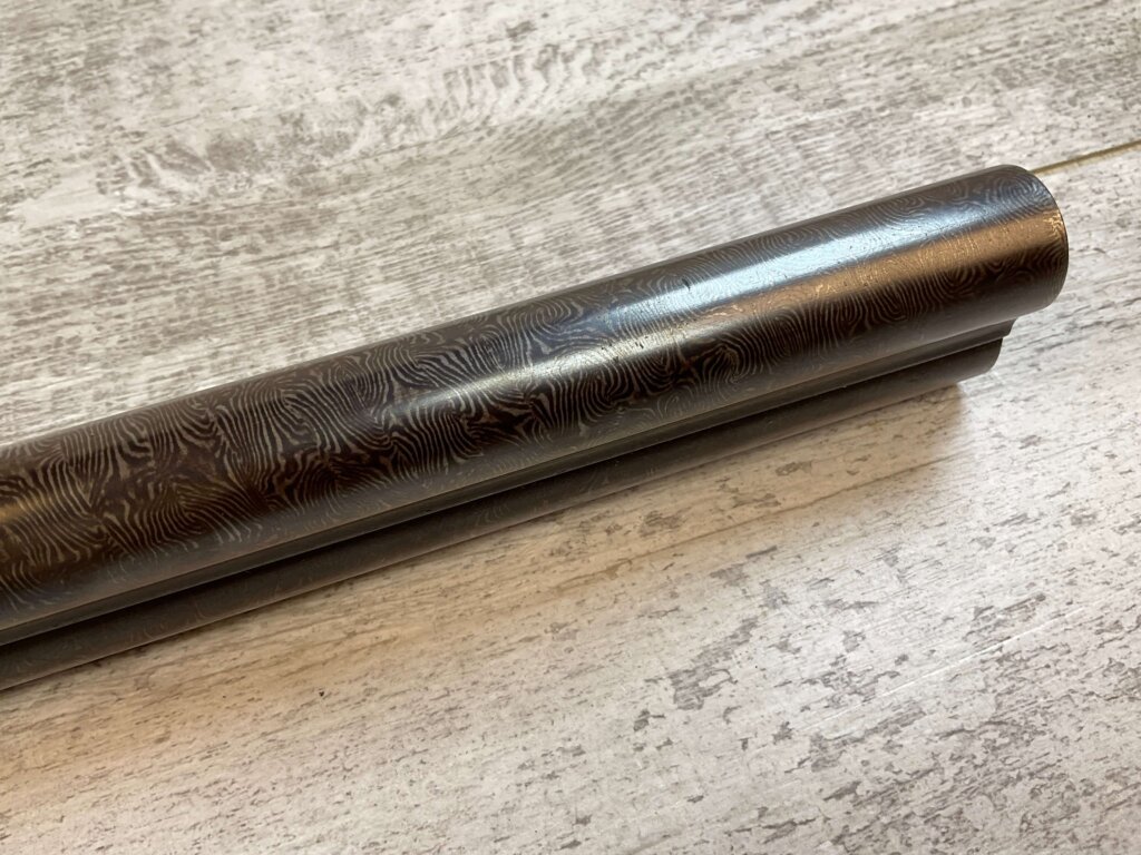 CHARLES BOSWELL 8GA. BLACK POWDER SXS DOUBLE BARREL DAMASCUS SHOTGUN, JAMES EARL JONES "FAVORITES" COLLECTION #5-11066