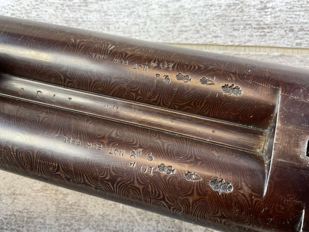 CHARLES BOSWELL 8GA. BLACK POWDER SXS DOUBLE BARREL DAMASCUS SHOTGUN, JAMES EARL JONES "FAVORITES" COLLECTION #5-11066