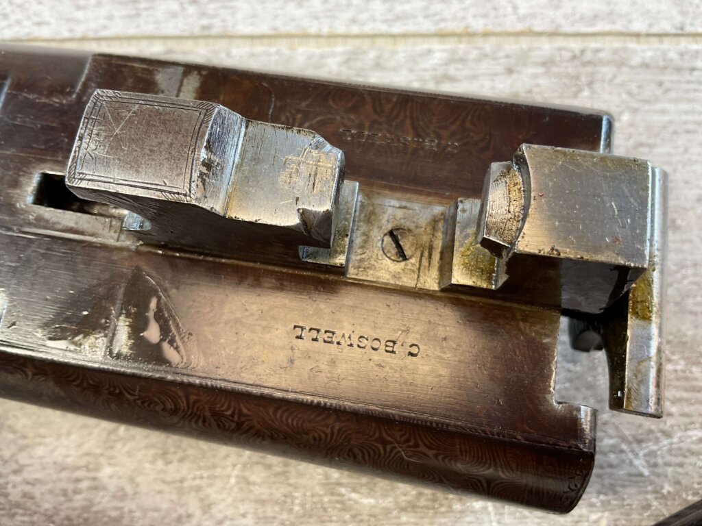 CHARLES BOSWELL 8GA. BLACK POWDER SXS DOUBLE BARREL DAMASCUS SHOTGUN, JAMES EARL JONES "FAVORITES" COLLECTION #5-11066