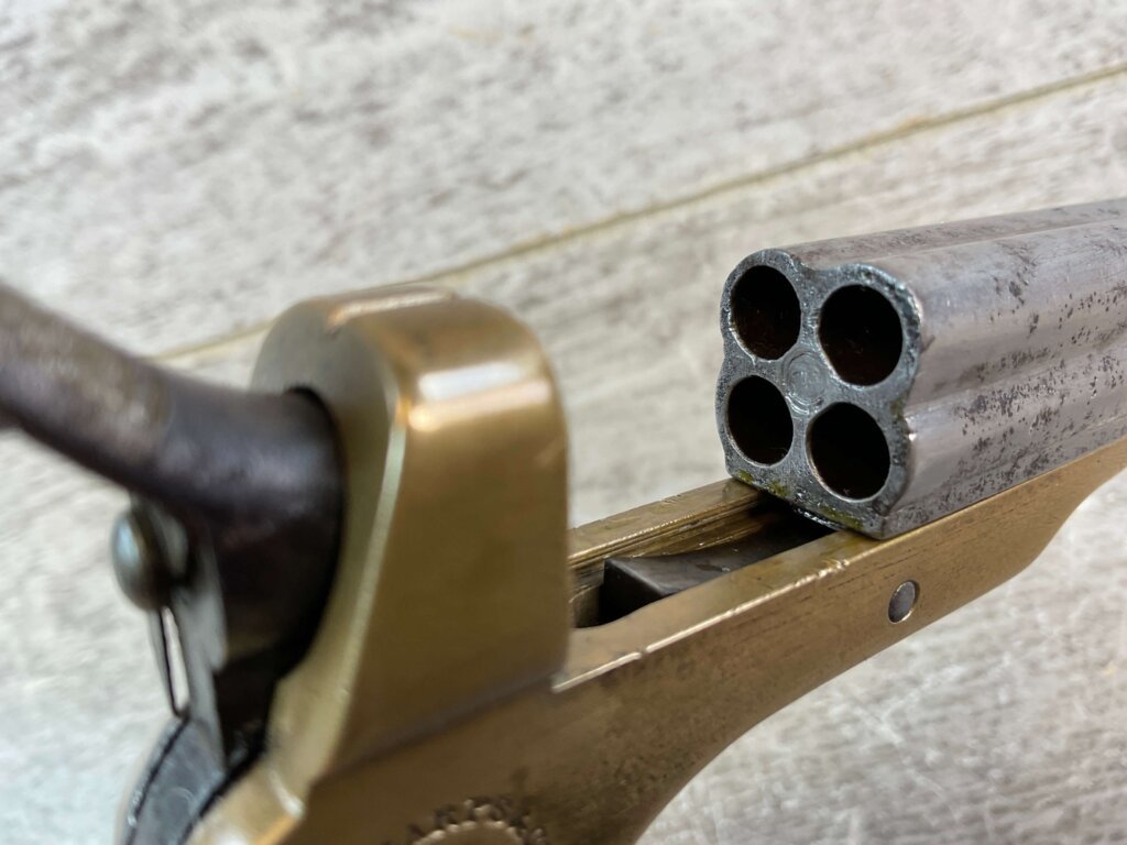 SHARPS 1859 .22 SHORT 4 BARREL PEPPERBOX PISTOL, JAMES EARL JONES COLLECTION, ANTIQUE #5-10918-PF