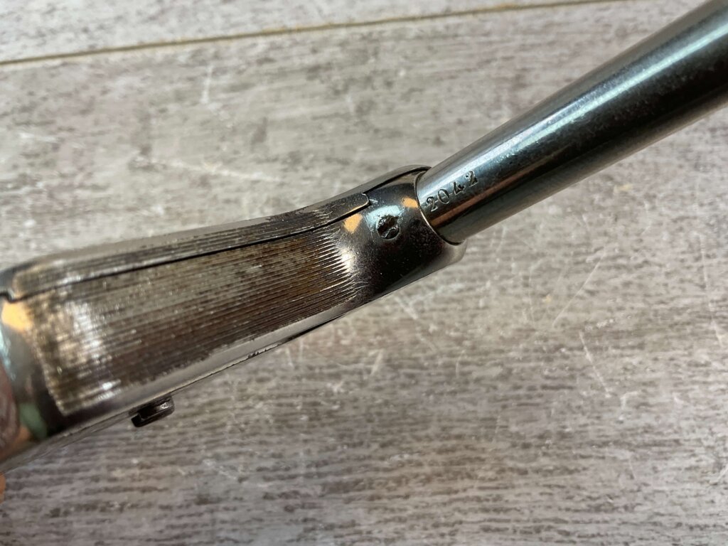 ETCHED FRANÇAISE D’ARMES DE ST. ETIENNE MITRAILLEUSE PALM SQUEEZER PISTOL, JAMES EARL JONES COLLECTION, ANTIQUE #5-10921-PF