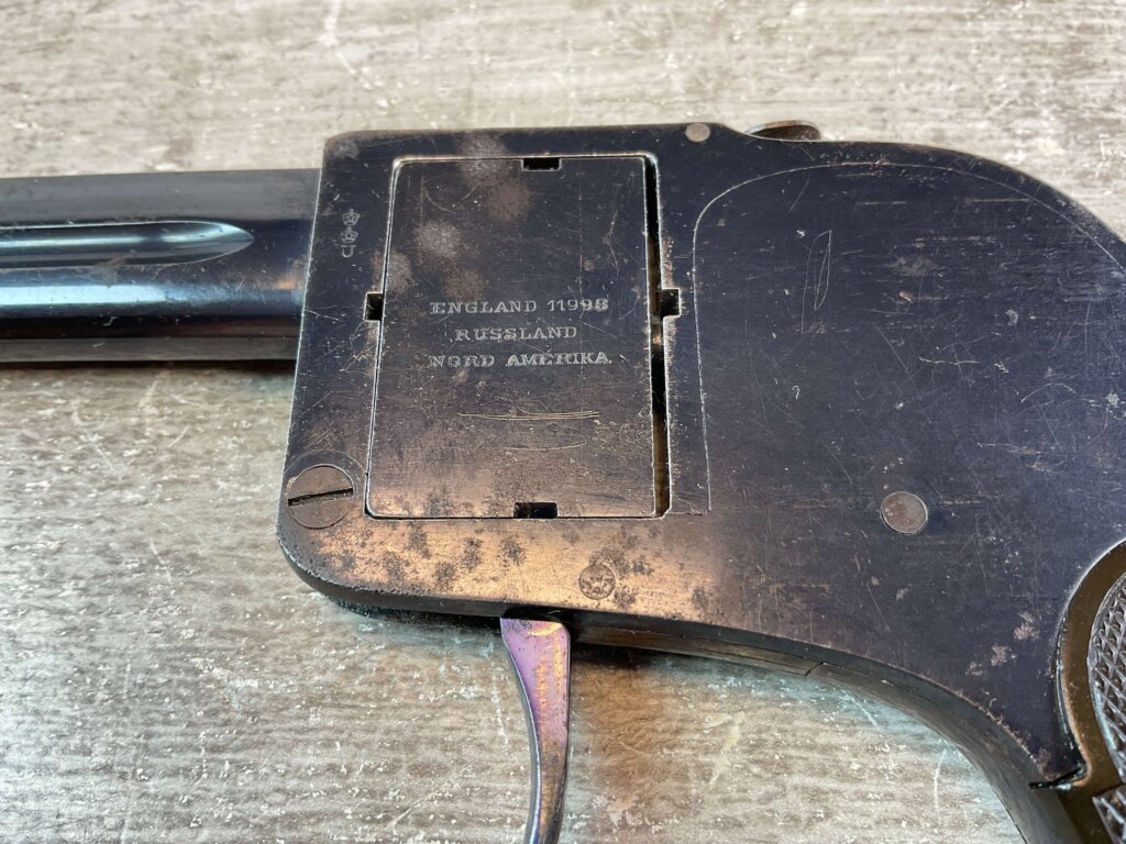 GERMAN BAR PISTOL .25ACP 4 SHOT ROTATING BREECH BLOCK W/FOLDING TRIGGER, JAMES EARL JONES COLLECTION, ANTIQUE #5-10924-PF