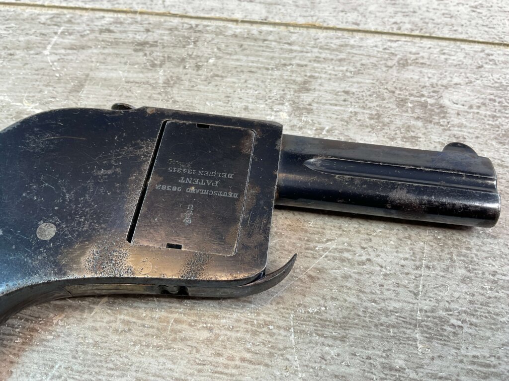 GERMAN BAR PISTOL .25ACP 4 SHOT ROTATING BREECH BLOCK W/FOLDING TRIGGER, JAMES EARL JONES COLLECTION, ANTIQUE #5-10924-PF