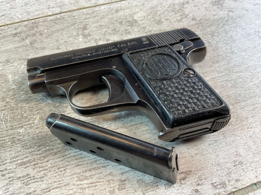 CZECH CZ DUO 6.35MM SEMI AUTO PISTOL RIG, 1943 MFR #6-02101-PF
