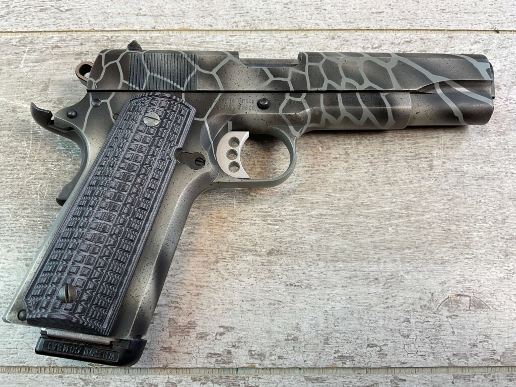 TISAS REGENT R100 1911 CUSTOM CAMO .45 ACP SEMI AUTO PISTOL, LIKE NEW #6-02104-PF