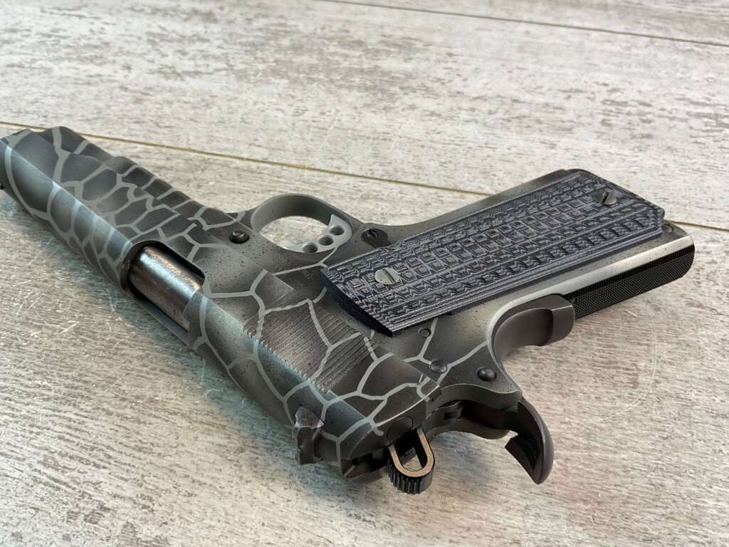 TISAS REGENT R100 1911 CUSTOM CAMO .45 ACP SEMI AUTO PISTOL, LIKE NEW #6-02104-PF